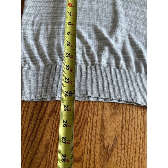 Lety & Me Light Gray Lace Knit Sweater V-Neck With Criss Cross & Crochet Accent - Picture 9 of 10